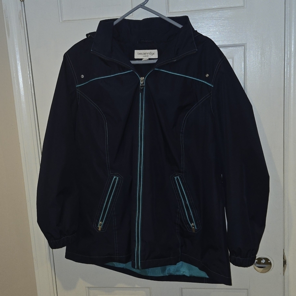 Breckenridge water resistant jacket, Navy blue and teal